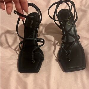 Guess Black Strappy Heels